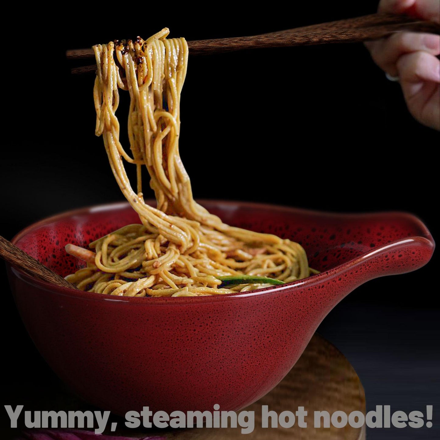 Ramen Bowl with Chopsticks, 42oz Ceramic Noodle Bowl