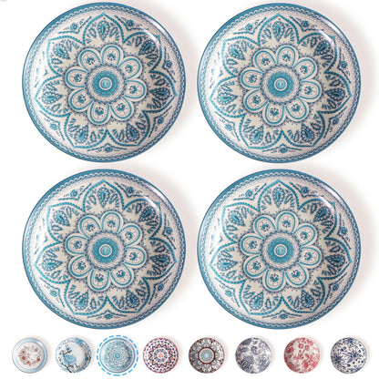 4pcs Colorful Dinner Plates 8 Inch