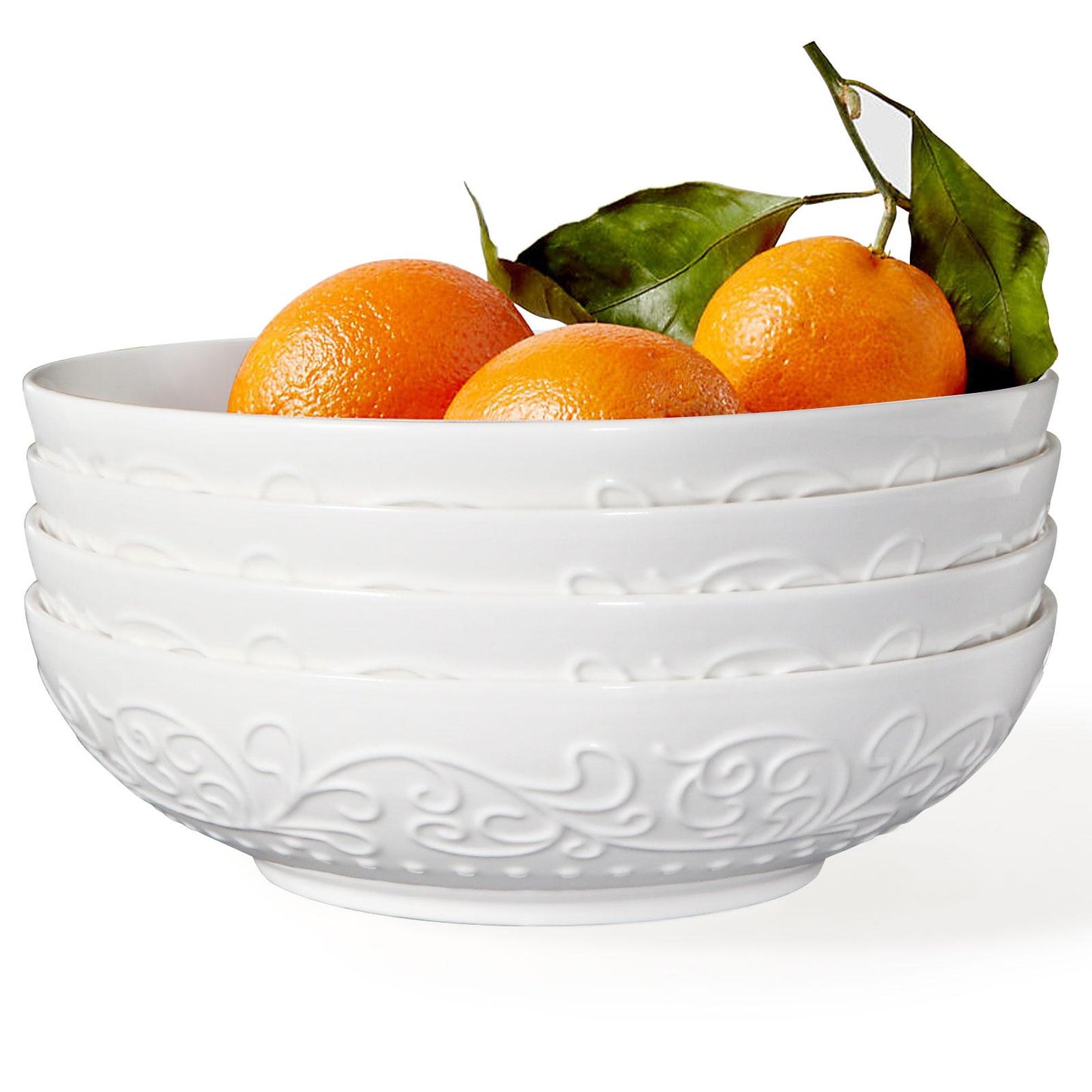 4pcs Ceramic Large Salad Bowls 8 inch