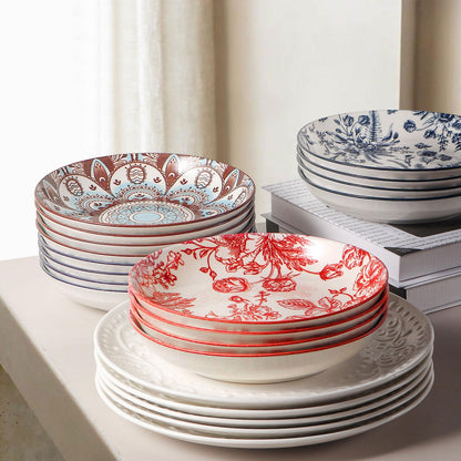 4pcs Colorful Dinner Plates 8 Inch