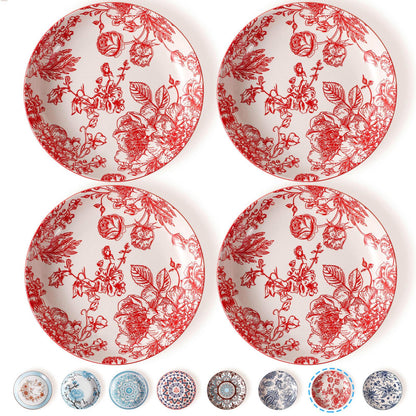 4pcs Colorful Dinner Plates 8 Inch