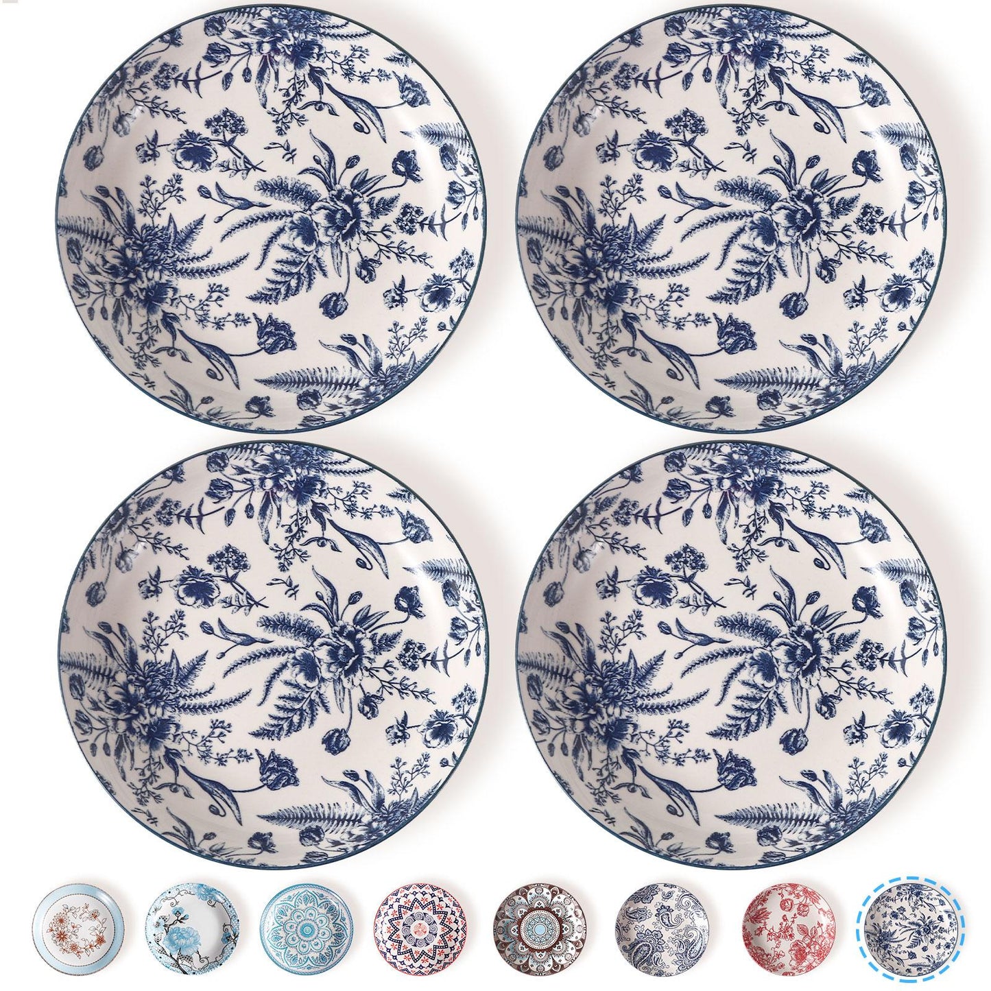 4pcs Colorful Dinner Plates 8 Inch