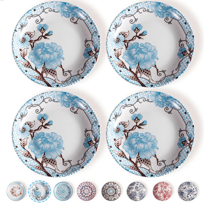 4pcs Colorful Dinner Plates 8 Inch