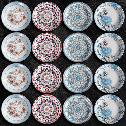 4pcs Colorful Dinner Plates 8 Inch