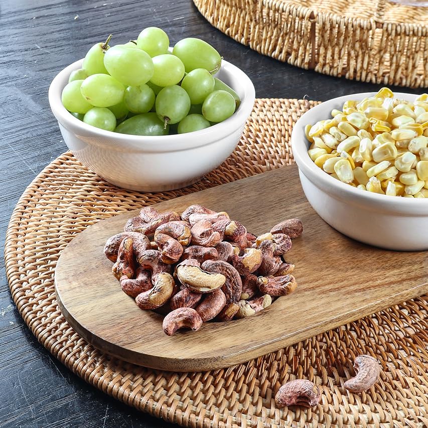 Ultra-fine Porcelain Chips and Dip Serving Platter with Acacia Wooden Tray